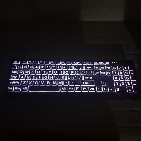 Large Print Backlit Keyboard, Wired USB Lighted Computer Keyboard - Picture 6 of 12